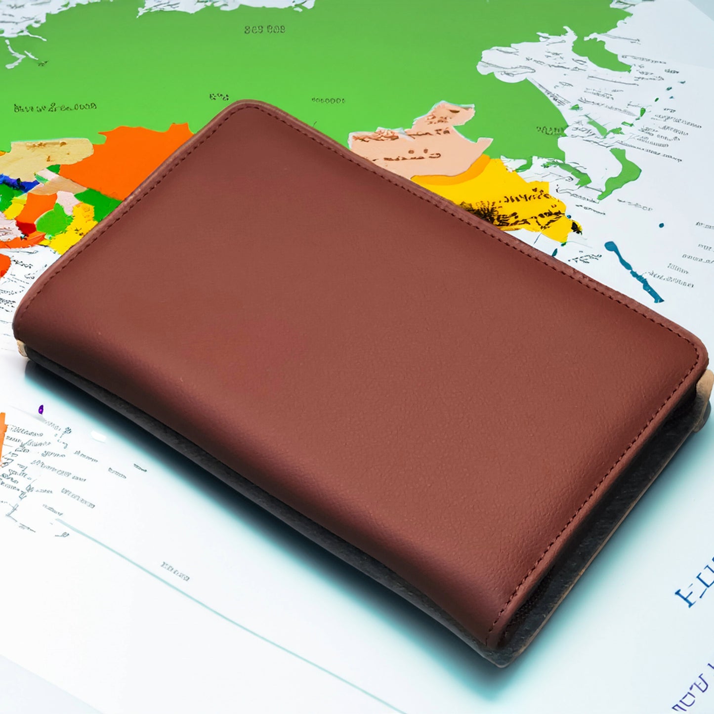 Brown Vegan Leather Travel Wallet