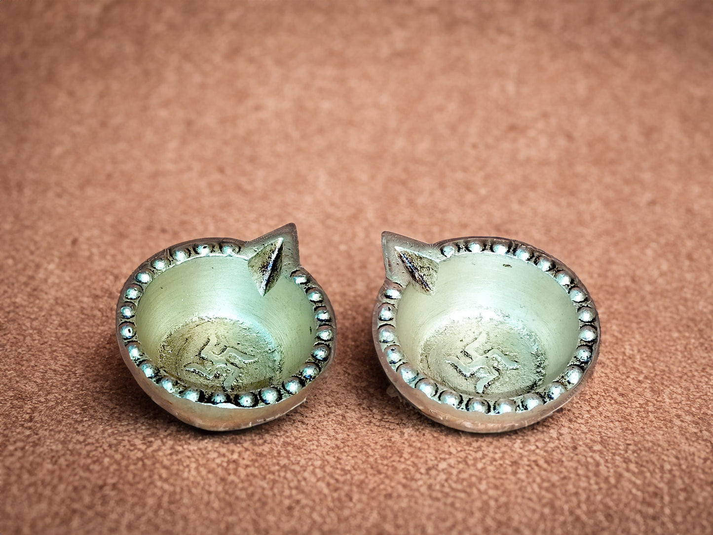 Brass Diya With Dot Border