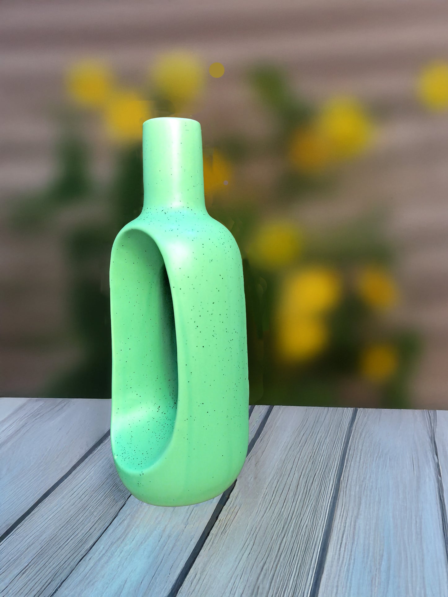 Mint Green Donut Ceramic Vase