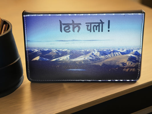 लेह चलो ब्लैक वेगन लेदर ट्रैवल वॉलेट