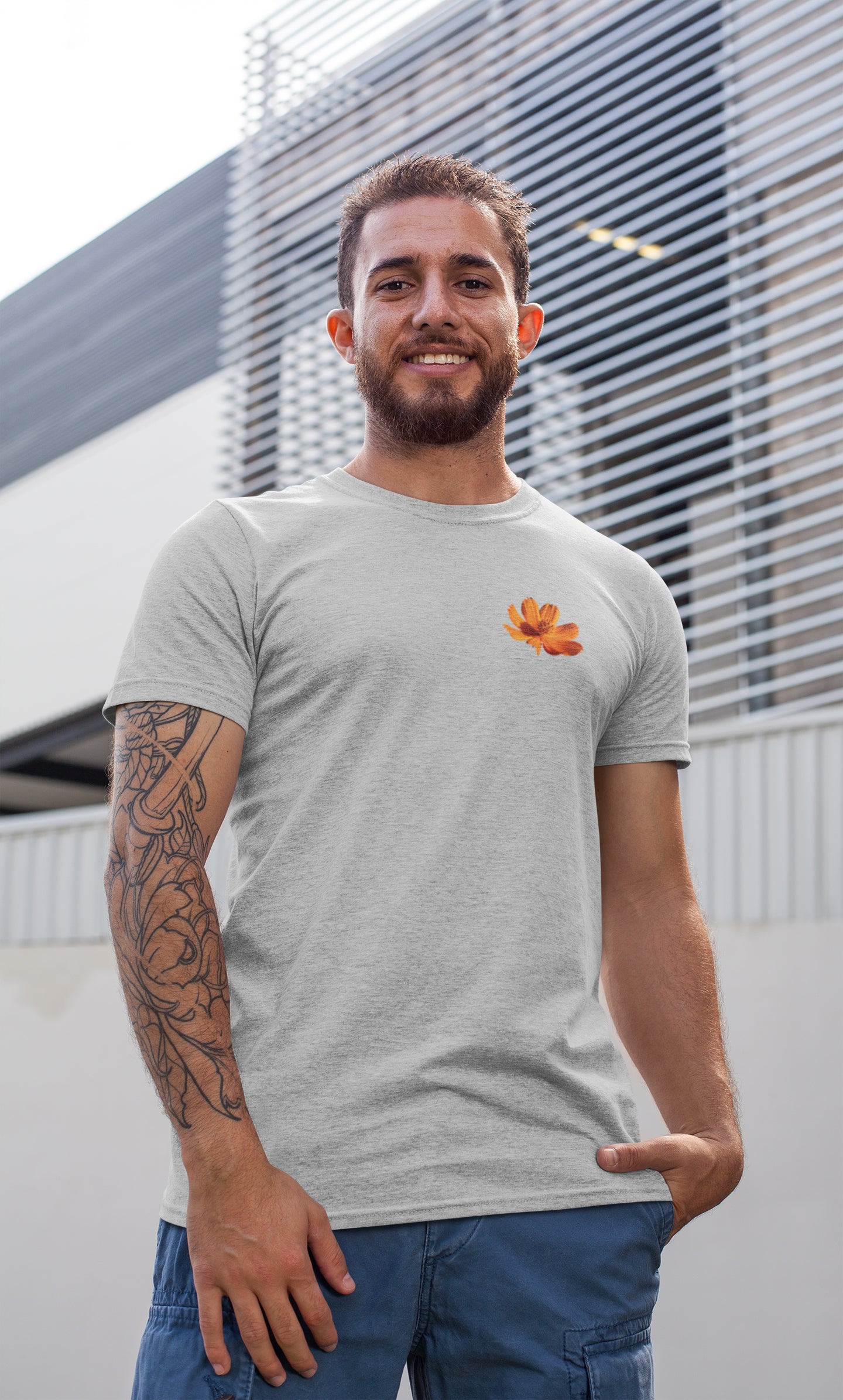 Sommer-T-Shirt für Herren (BLUMENKOPF)
