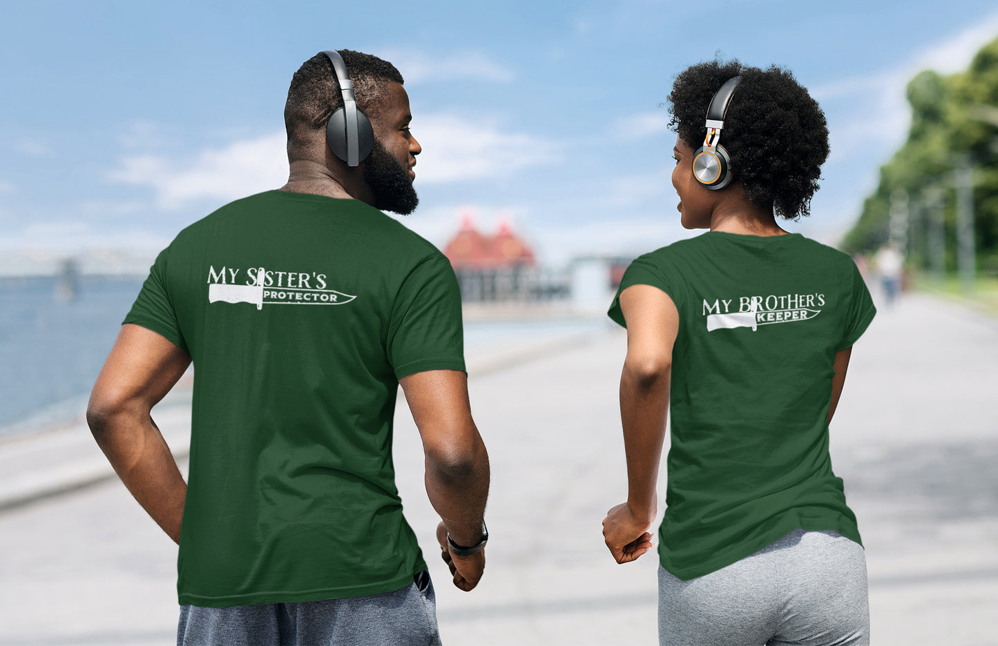 My Sister's Protector/My Brother's Keeper Back Print Summer T-shirt Combo
