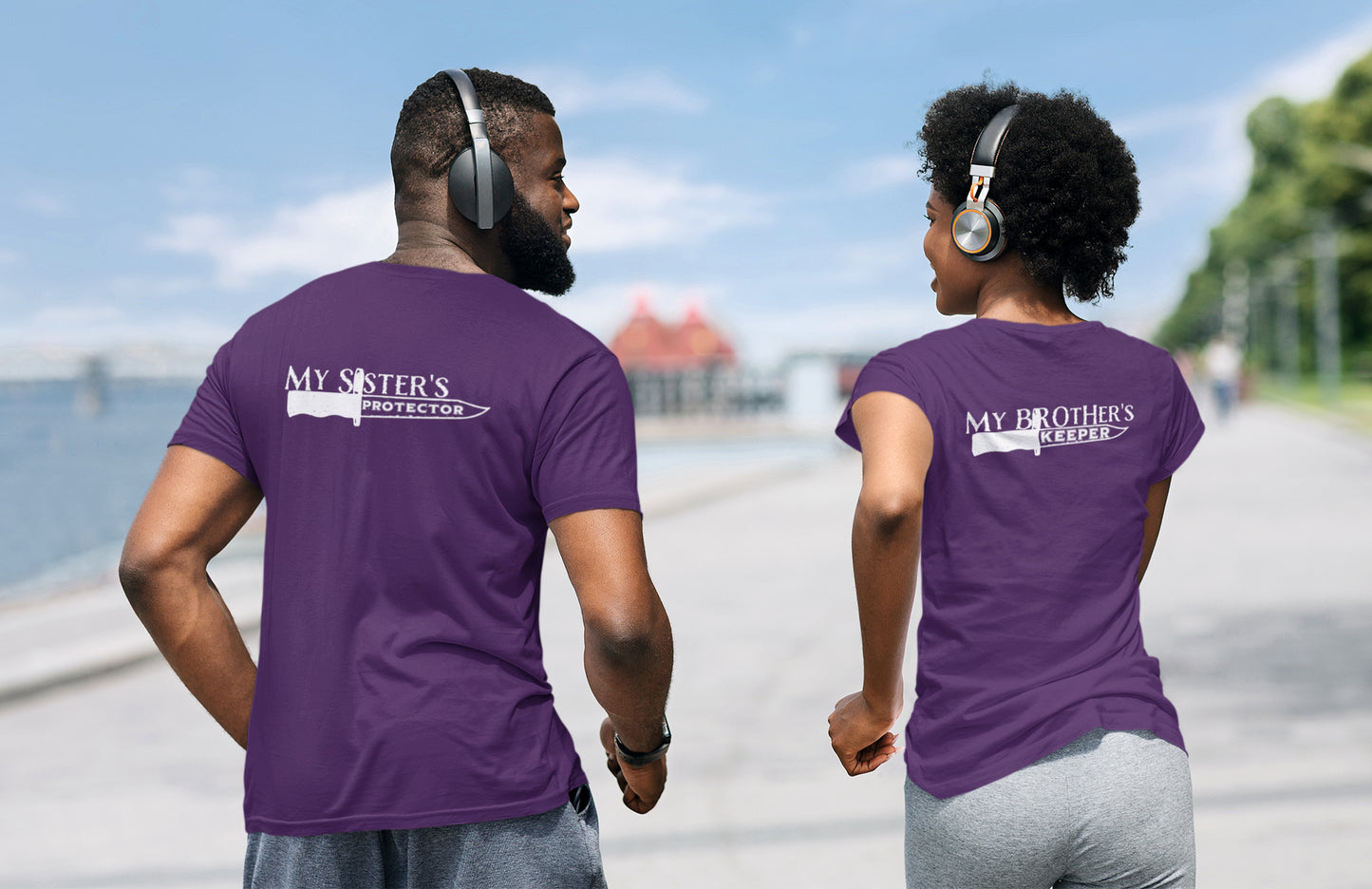 My Sister's Protector/My Brother's Keeper Back Print Summer T-shirt Combo