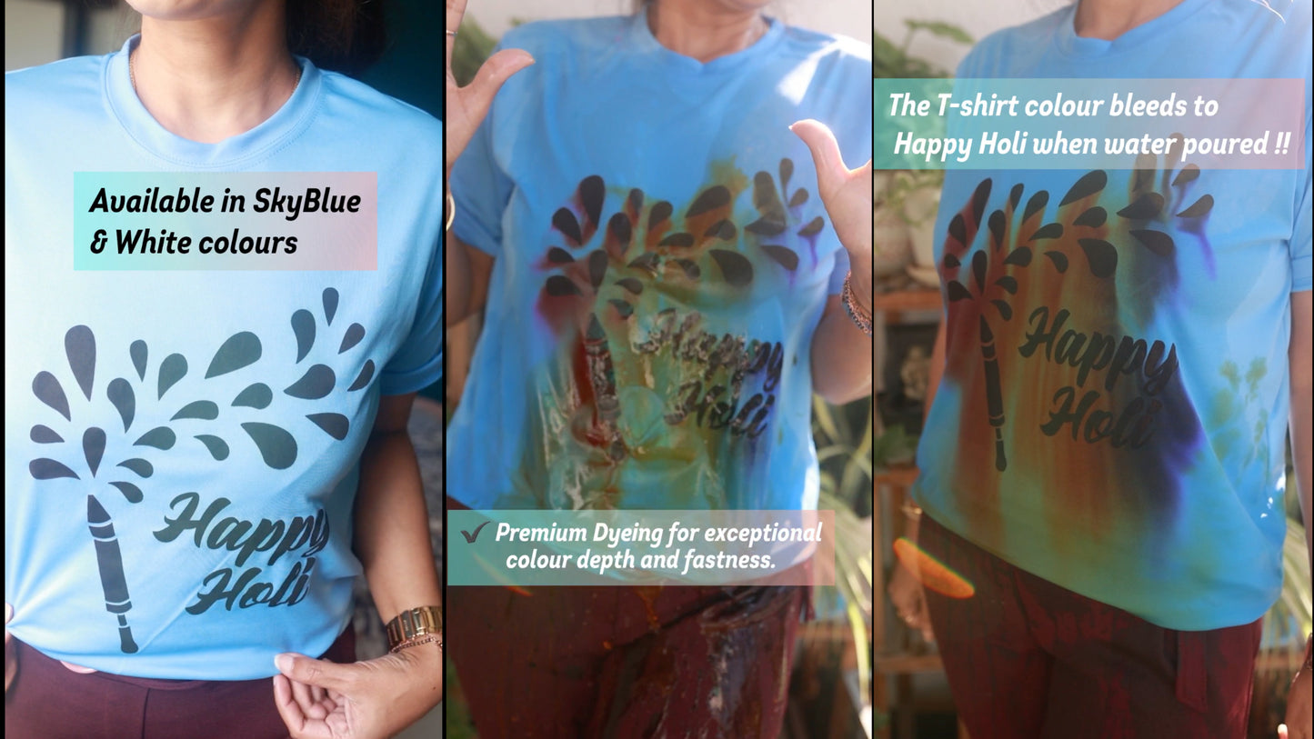 Holi Colour Bleed Polyster T-shirt
