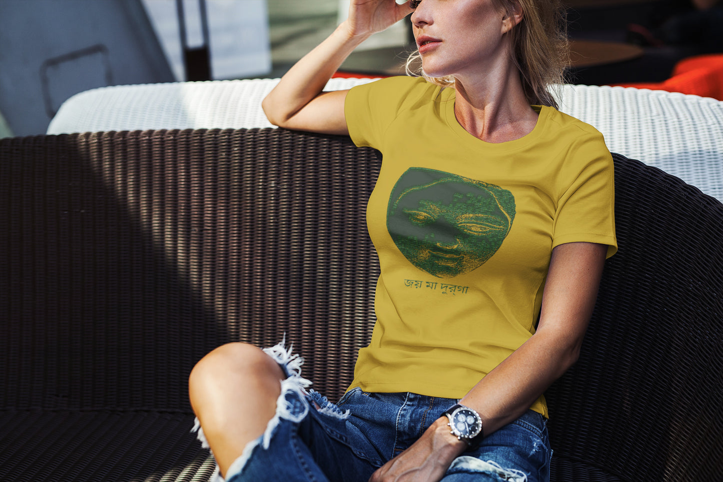 Jai Maa Durga Binary T-Shirt For Women