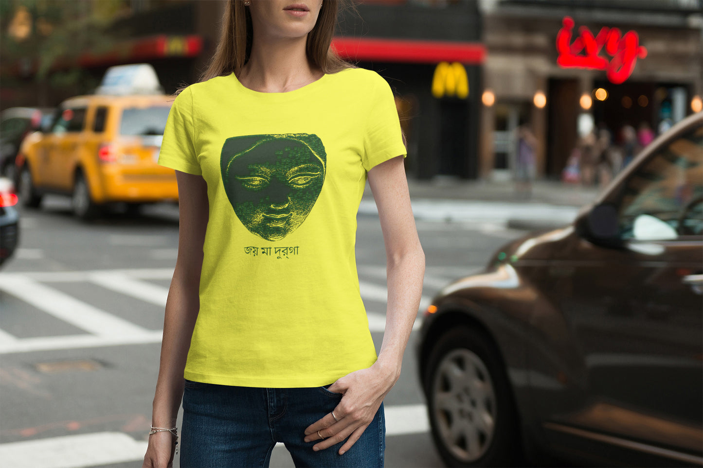 Jai Maa Durga Binary T-Shirt For Women