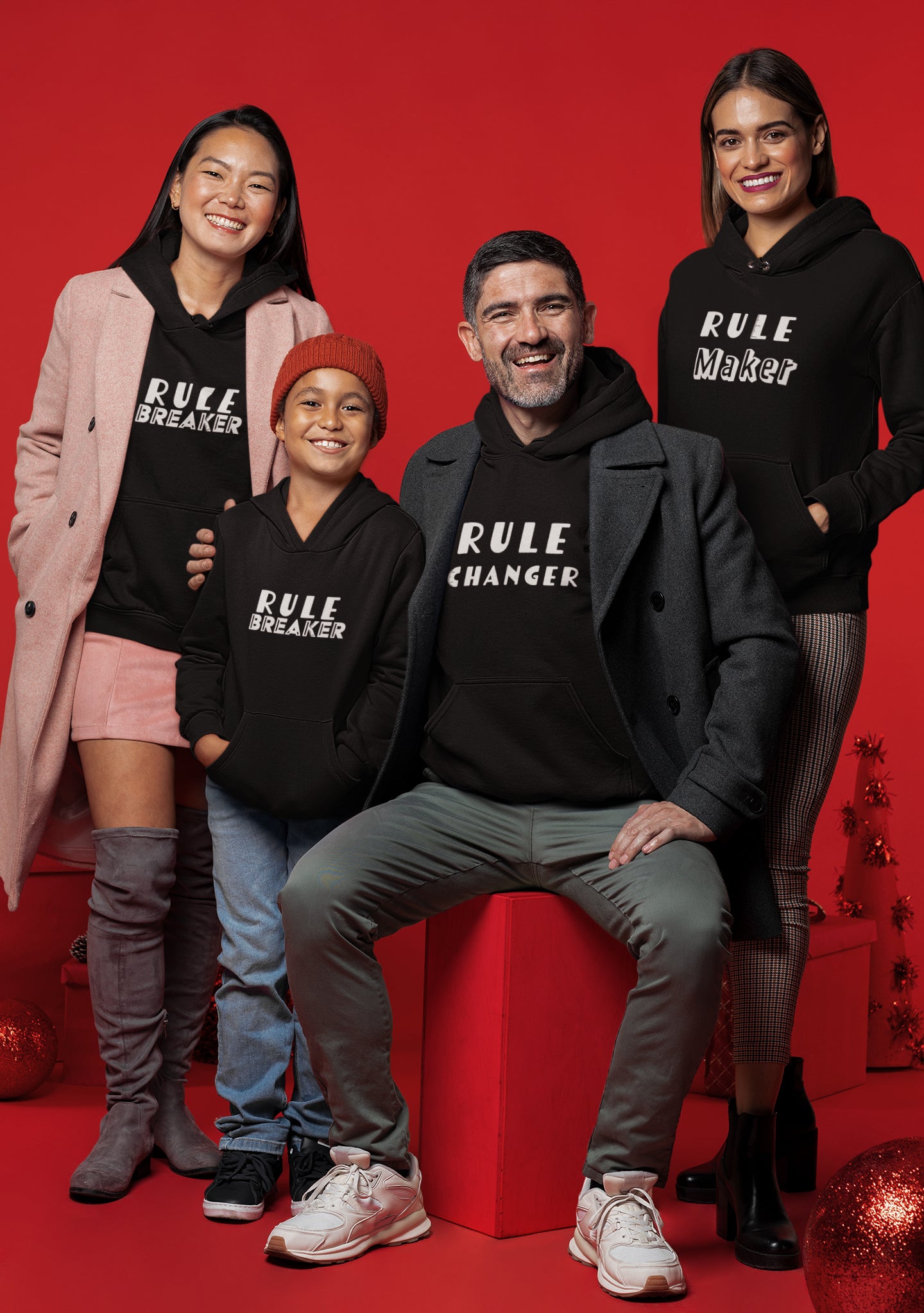 Family Hoodie Combo Set Black ( Rule Maker / Rule Changer / Rule Breaker )