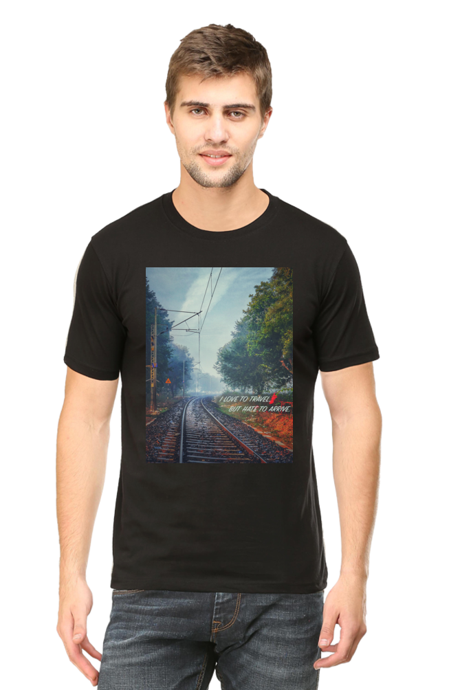 Summer T-shirt for Men(Train Track Travel)