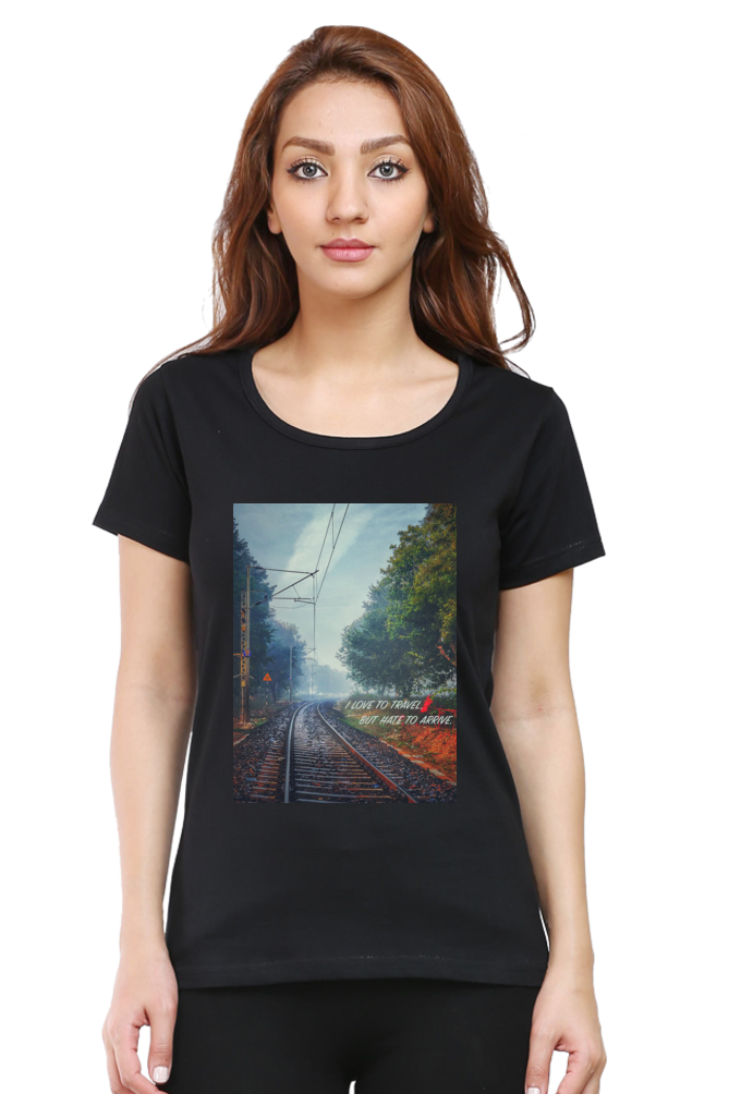 Summer T-shirt for Ladies (Railway Track Travel)