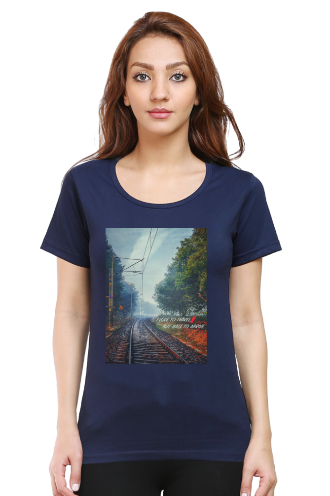 Summer T-shirt for Ladies (Railway Track Travel)