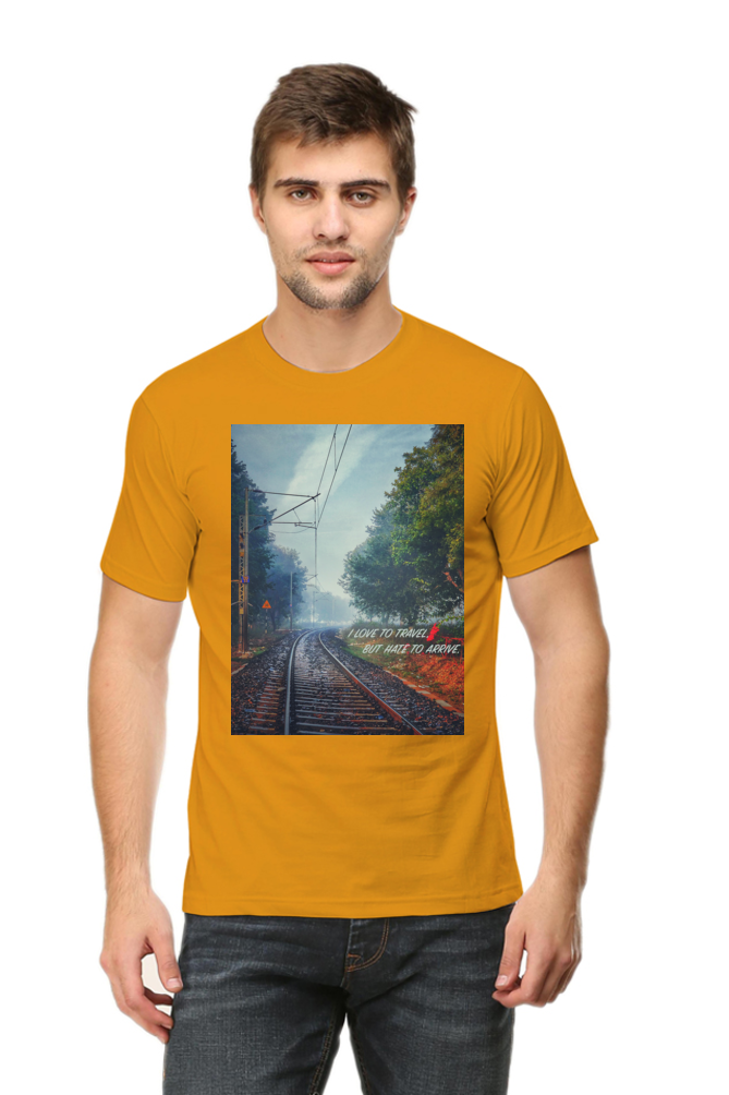 Summer T-shirt for Men(Train Track Travel)