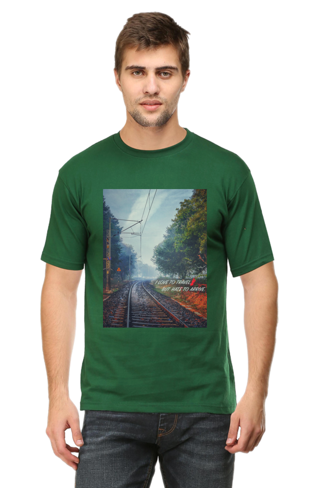 Summer T-shirt for Men(Train Track Travel)