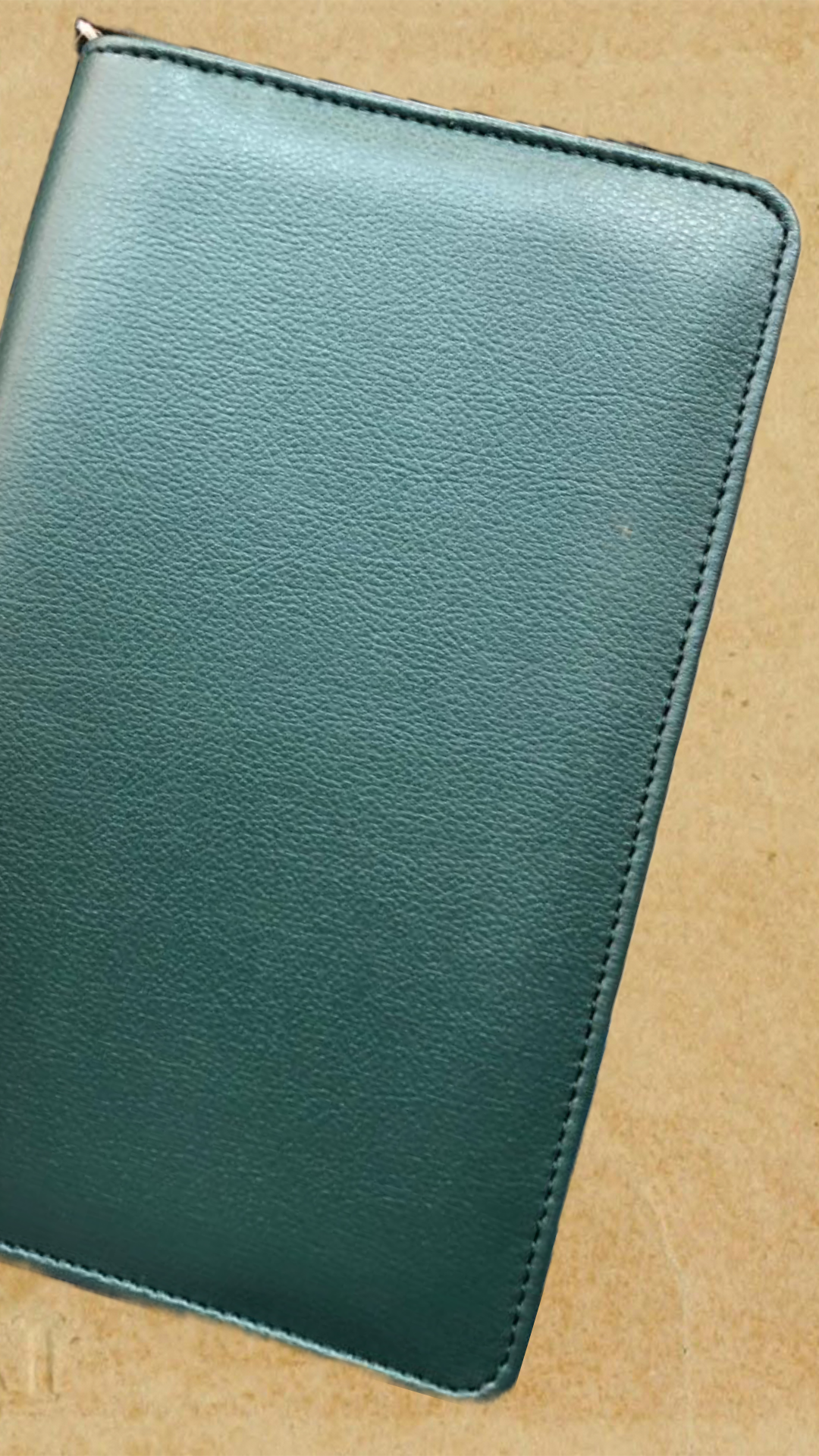 Green Vegan Leather Travel Wallet