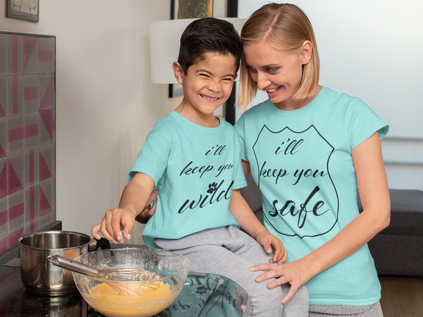 Summer T-shirt For Women ( I'll Keep You Safe Black Print )