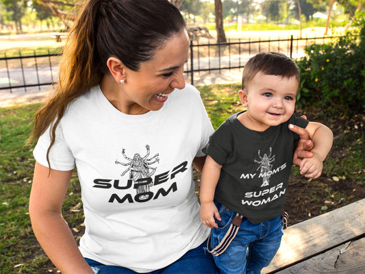 Sommer-T-Shirt für Jungen (My Mom's A Super Woman White)