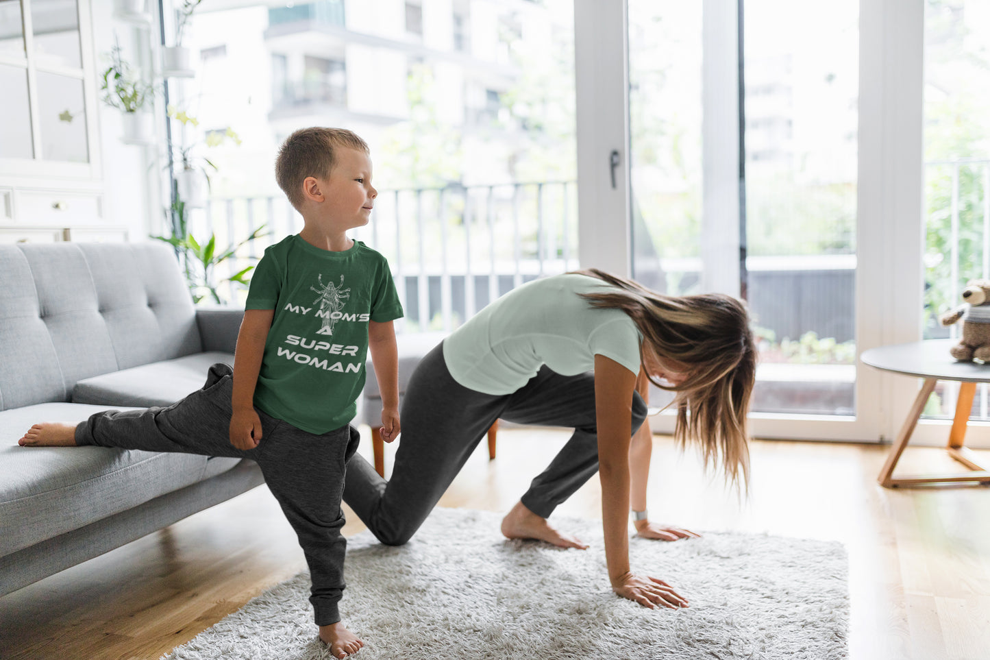 Summer T-shirt for Boys ( My Mom's A Super Woman White )