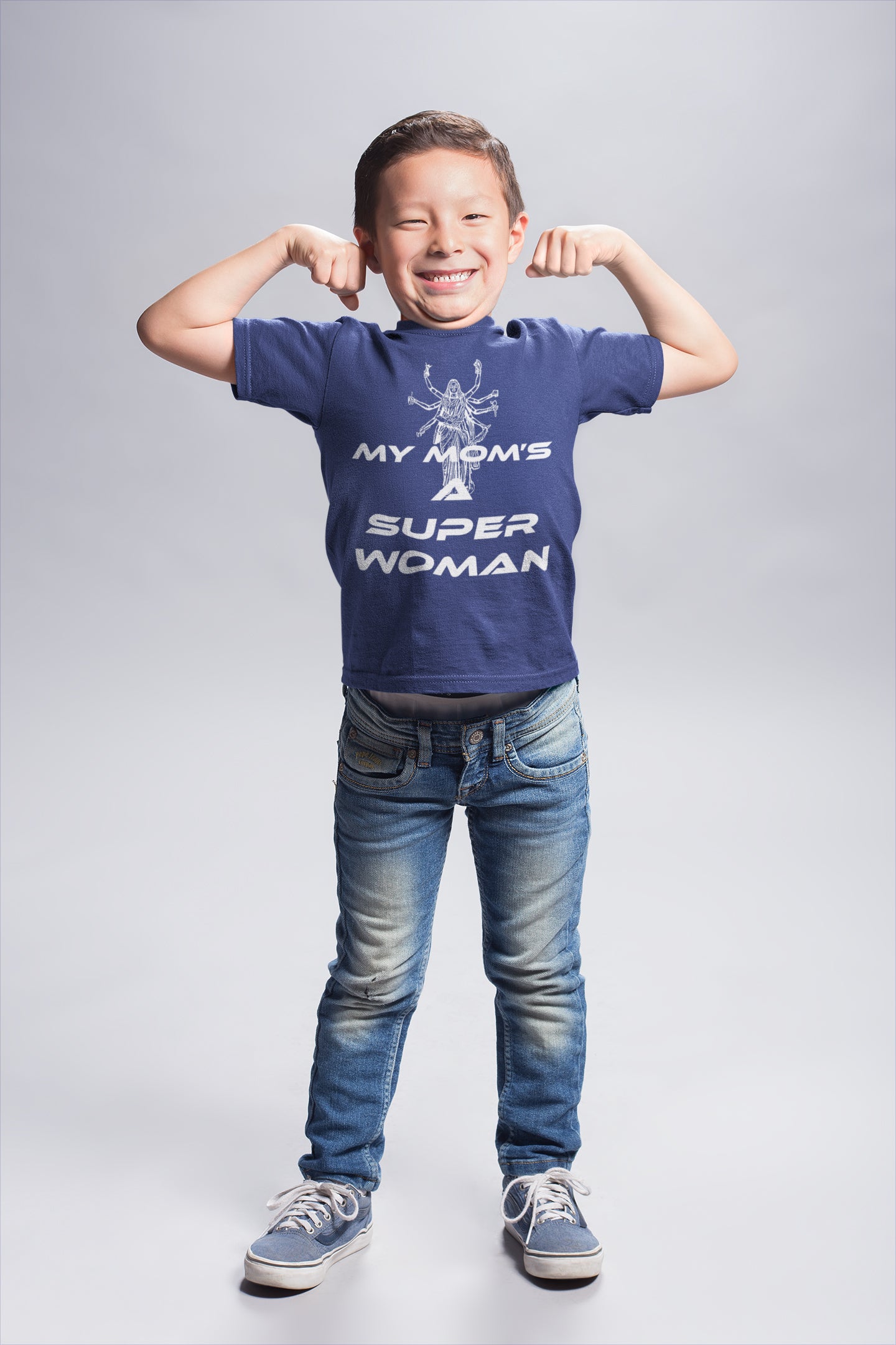 Summer T-shirt for Boys ( My Mom's A Super Woman White )