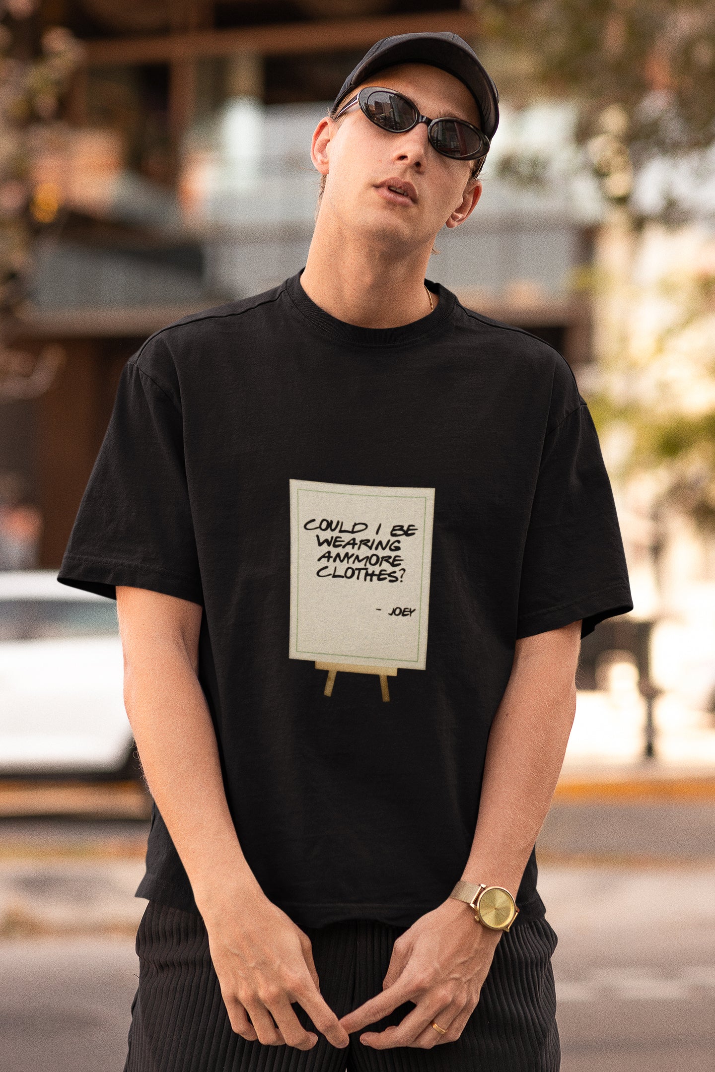 F.R.I.E.N.D.S. Joey Could I Be Wearing Any More Clothes Unisex Oversized T-shirt