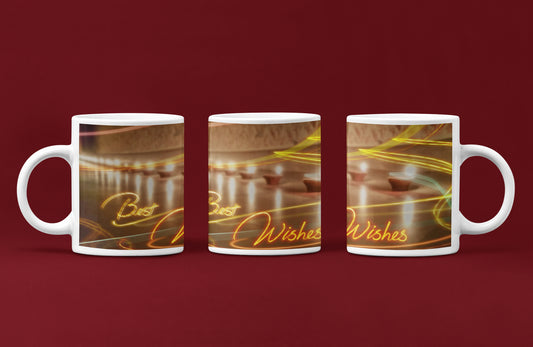 White Coffee Mug ( Diya Trail Best Wishes )