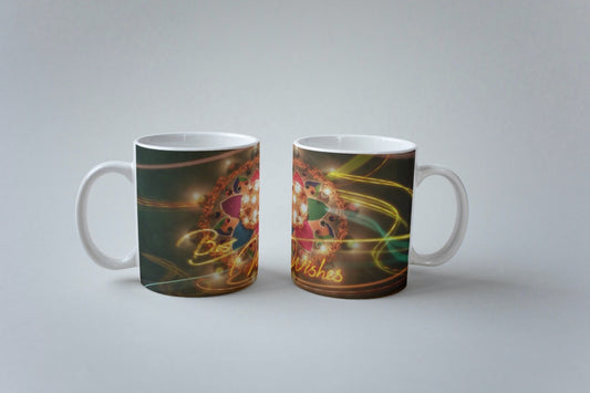 White Coffee Mug ( Rangoli Best Wishes )