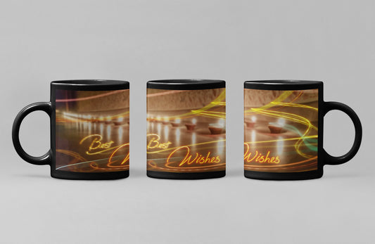 Schwarze Kaffeetasse (Diya Trail Best Wishes)