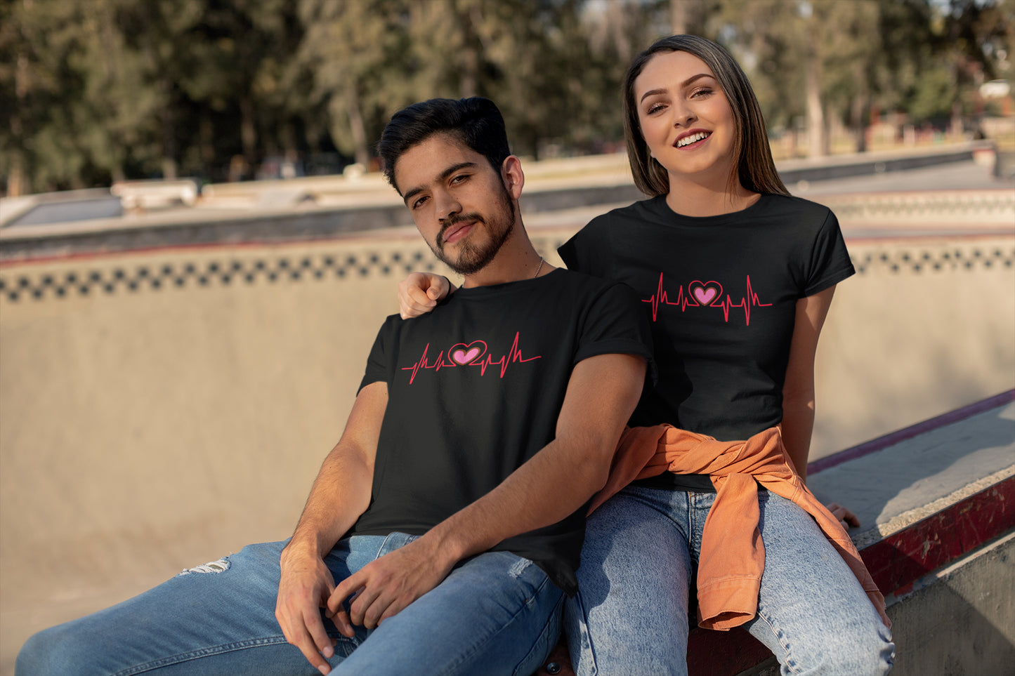 Heart Beat Couple T-shirt Combo