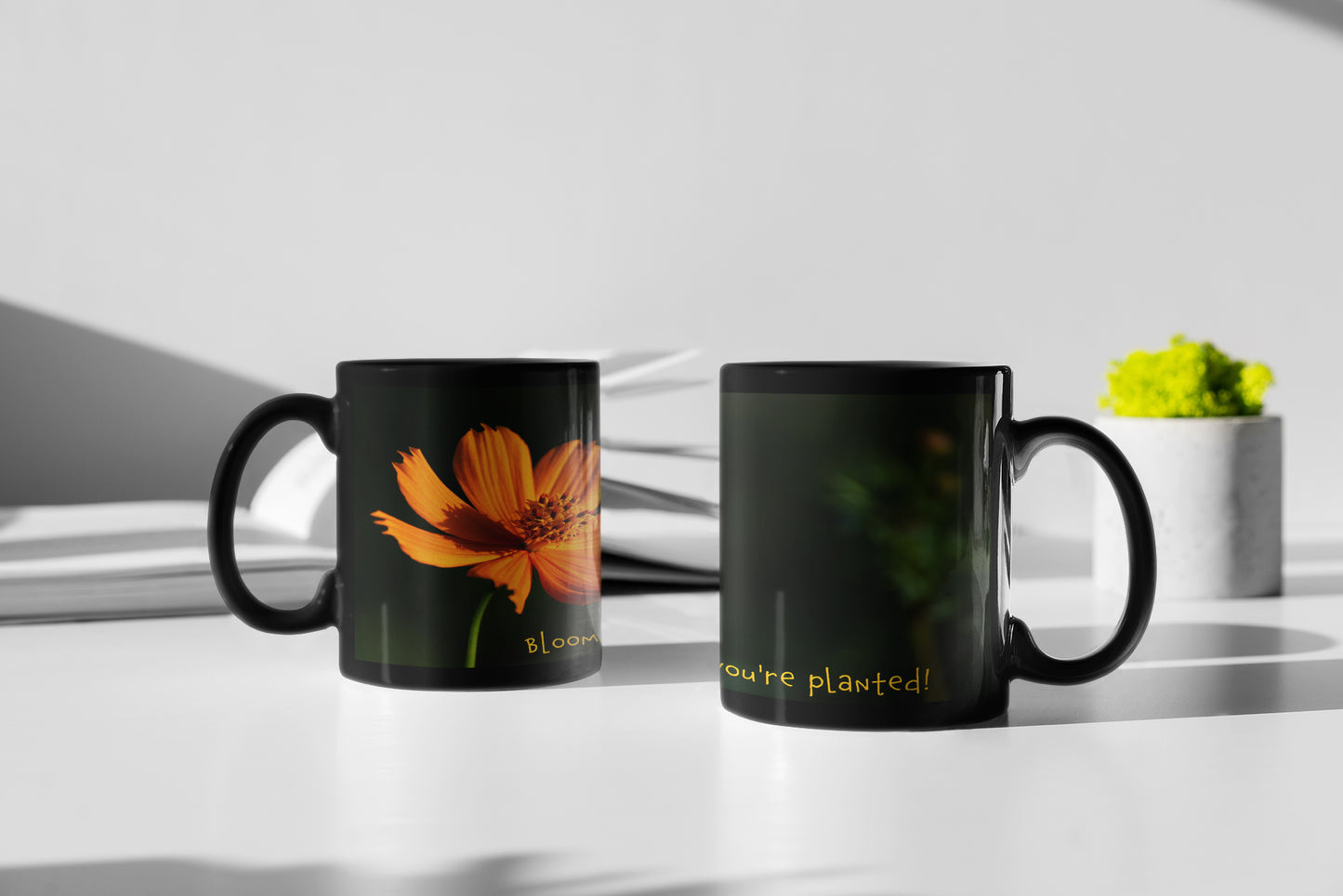Bloom Black Coffee Mug