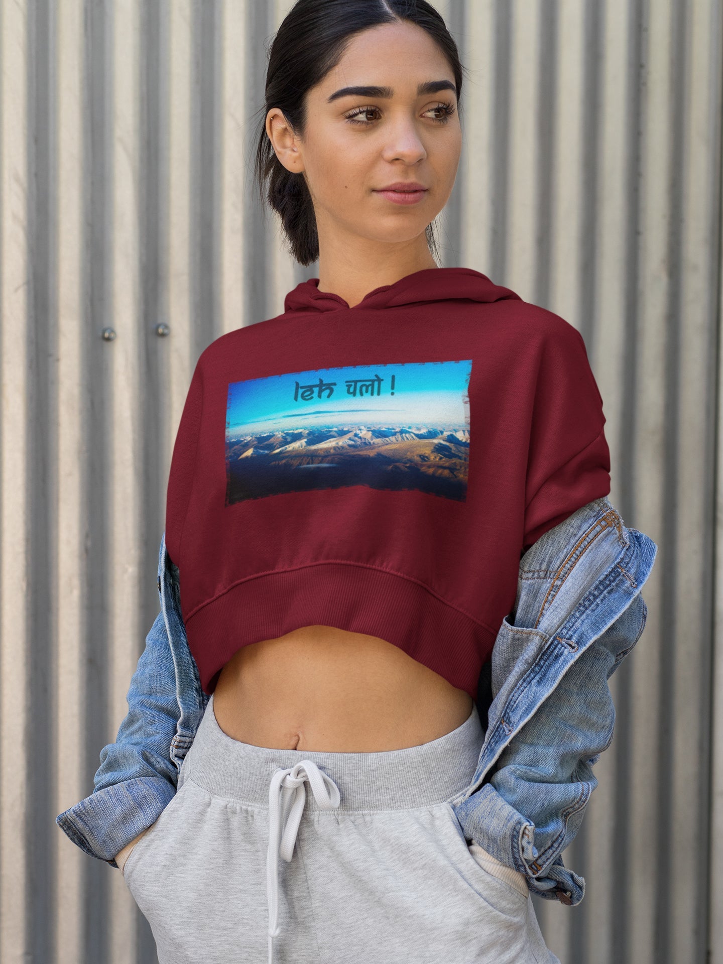 CROP HOODIE FOR WOMEN ( LEH CHALO )