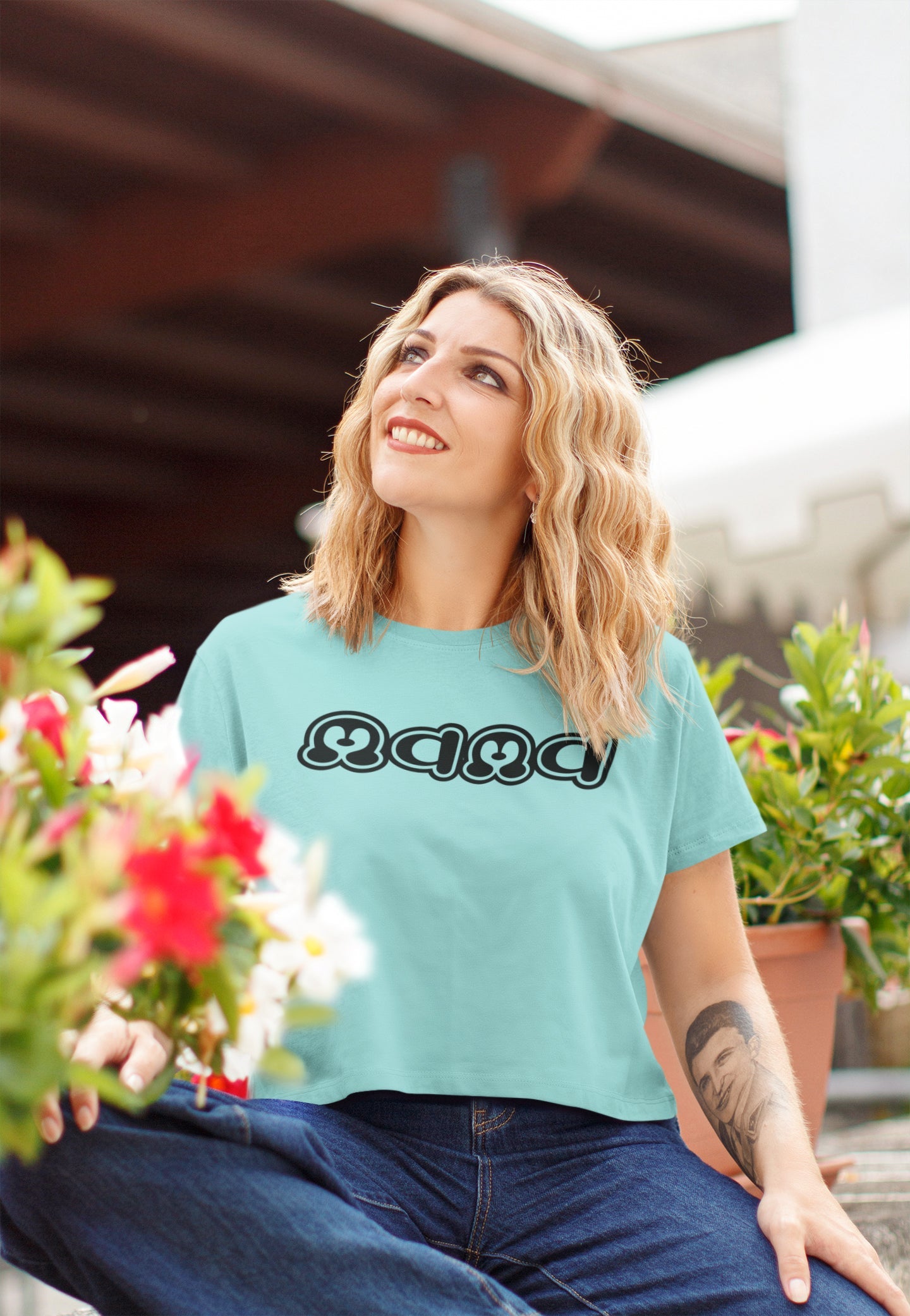 Crop Top for Women With Print Mama