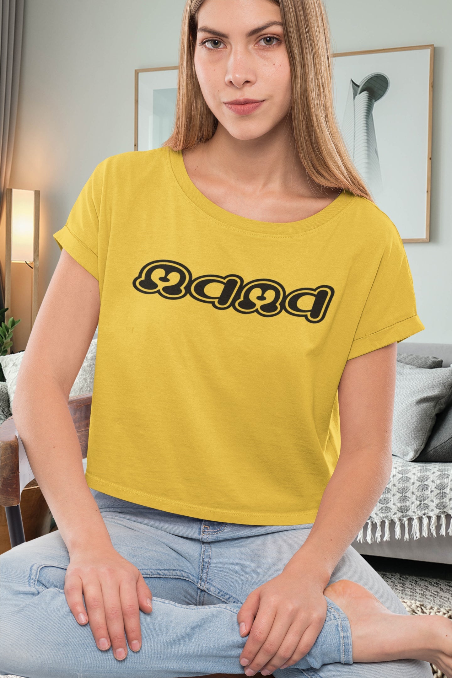 Crop Top for Women With Print Mama