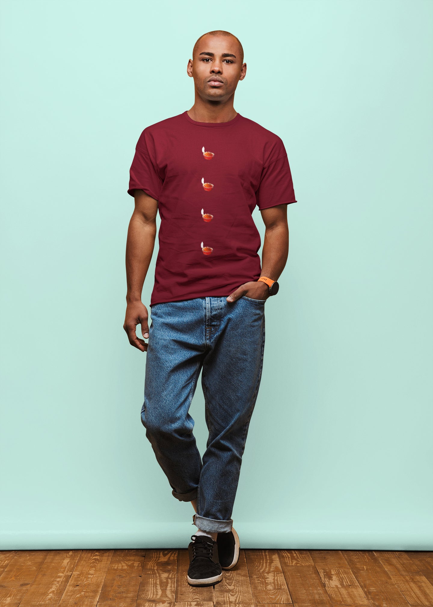 Diya Button Summer T-shirt for Men