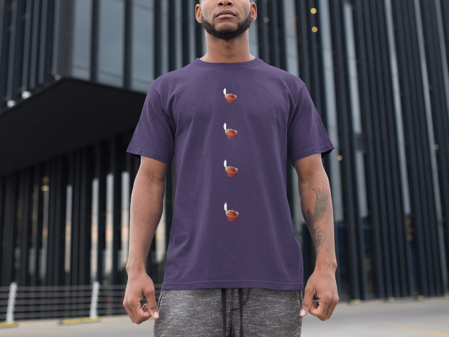 Diya Button Summer T-shirt for Men