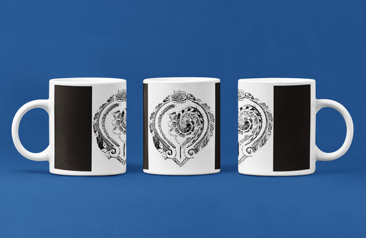 White Coffee Mug ( Black & White Diya )
