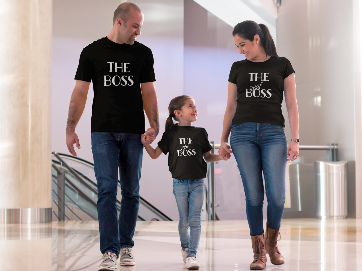 Family Black T-shirt Combo Set ( The Boss / The Real Boss / The New Boss )