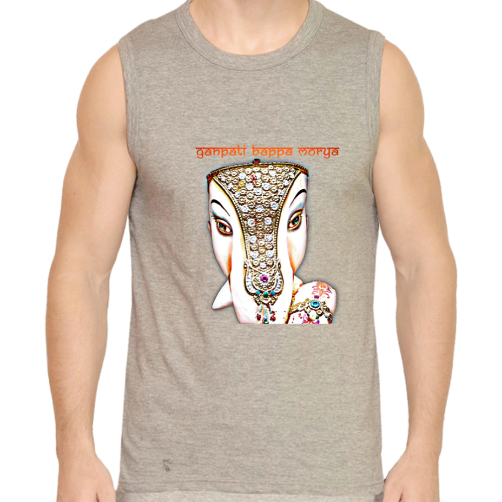 Ganpati Bappa Morya Pencil Colour Gym Vest