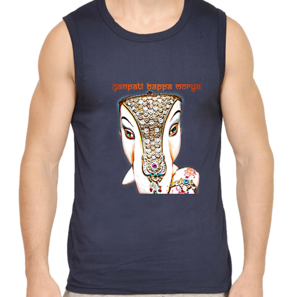 Ganpati Bappa Morya Pencil Colour Gym Vest