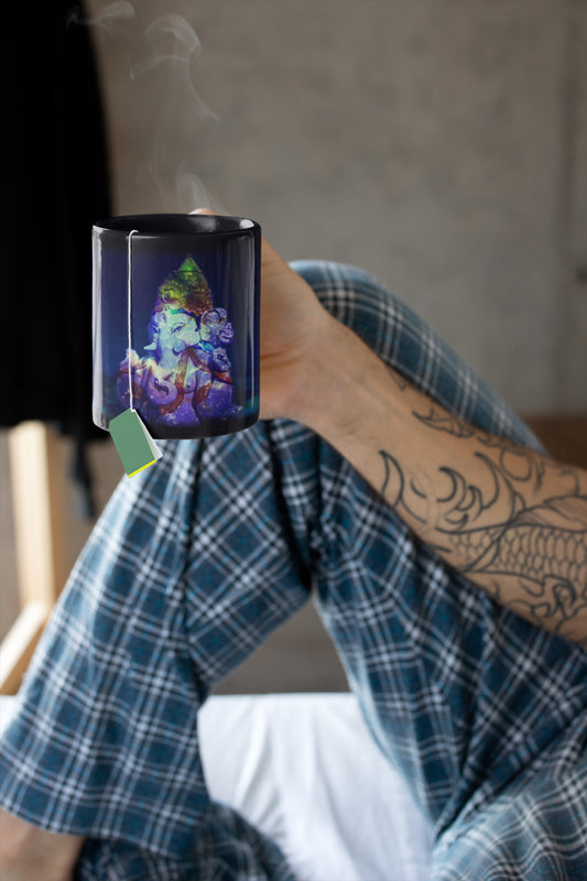 Schwarze Kaffeetasse (Ganpati Galaxy)