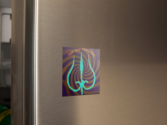 Har Har Mahadev Spiral Square Fridge Magnet
