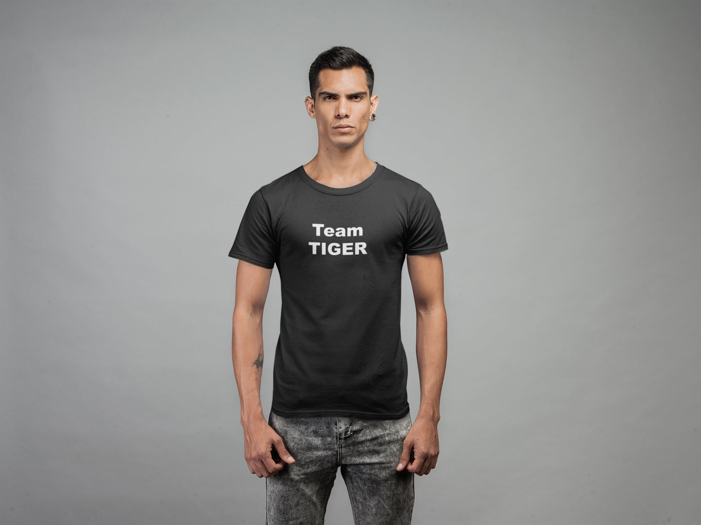 Team Tiger Sommer-T-Shirt mit weißem Aufdruck für Herren