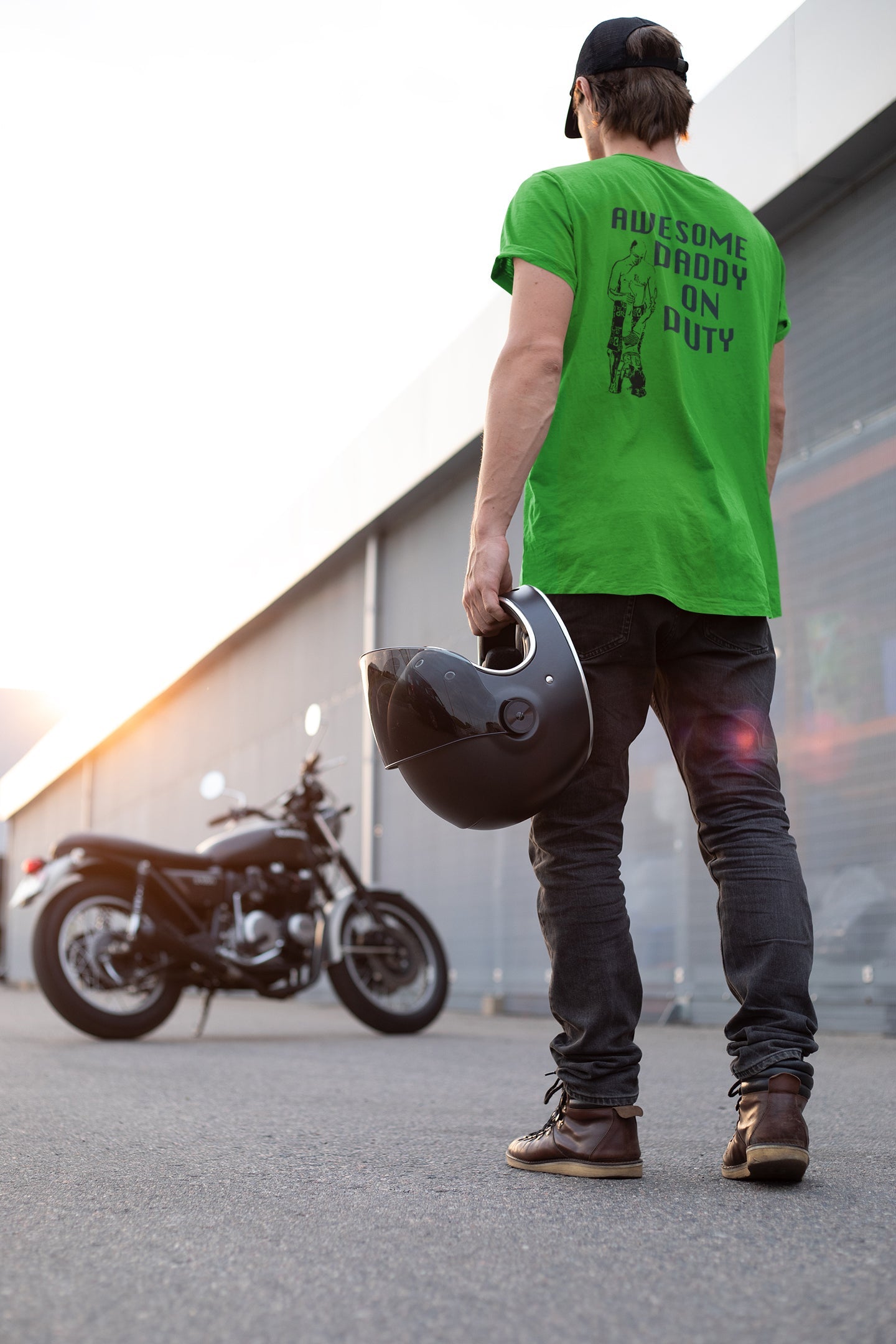 Awesome Daddy On Duty Back Print Summer T-shirt for Men