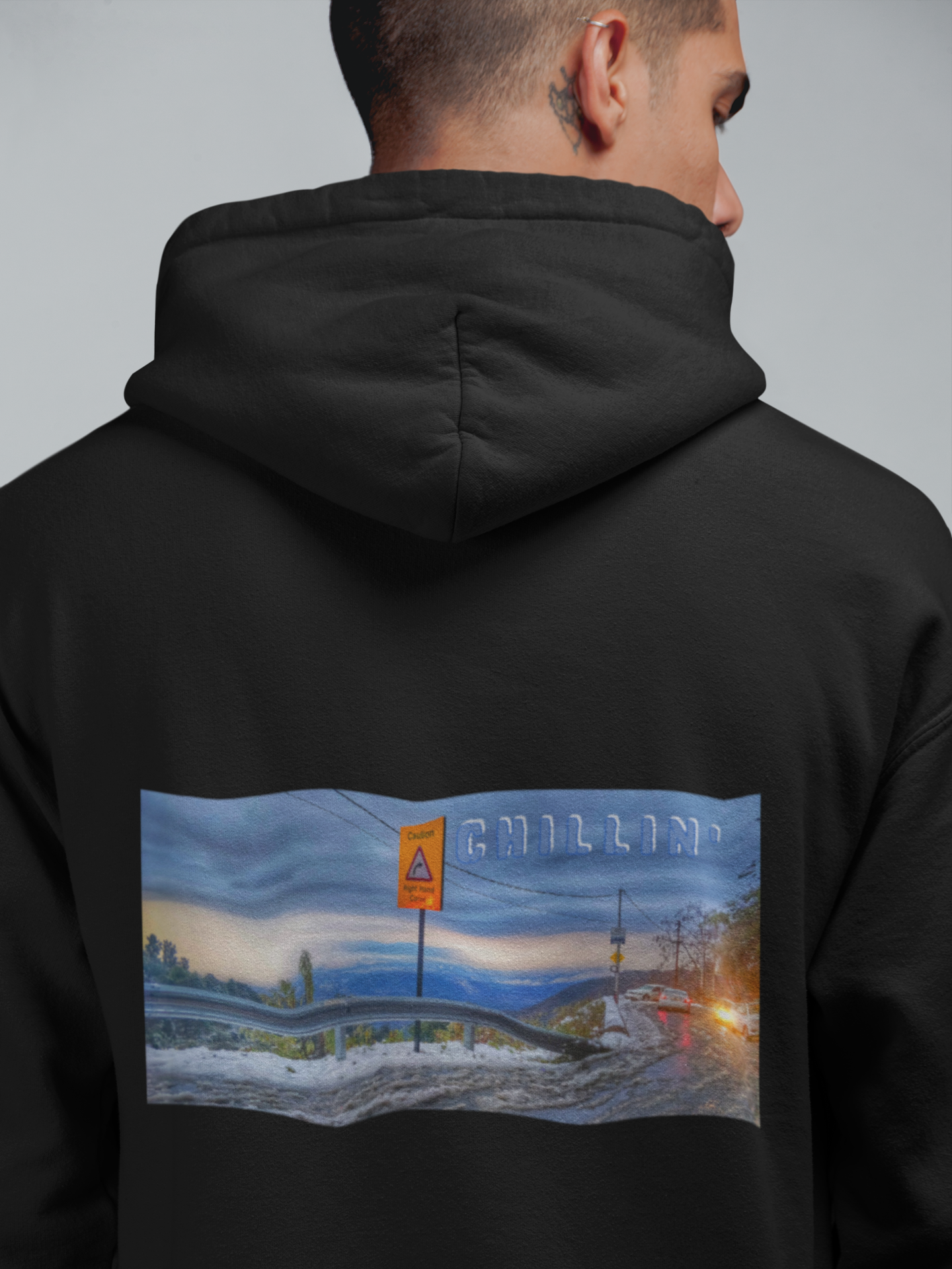 Chilling Back Print Unisex Hoodie