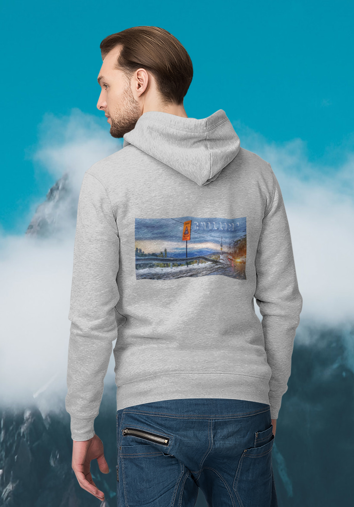 Chilling Back Print Unisex Hoodie