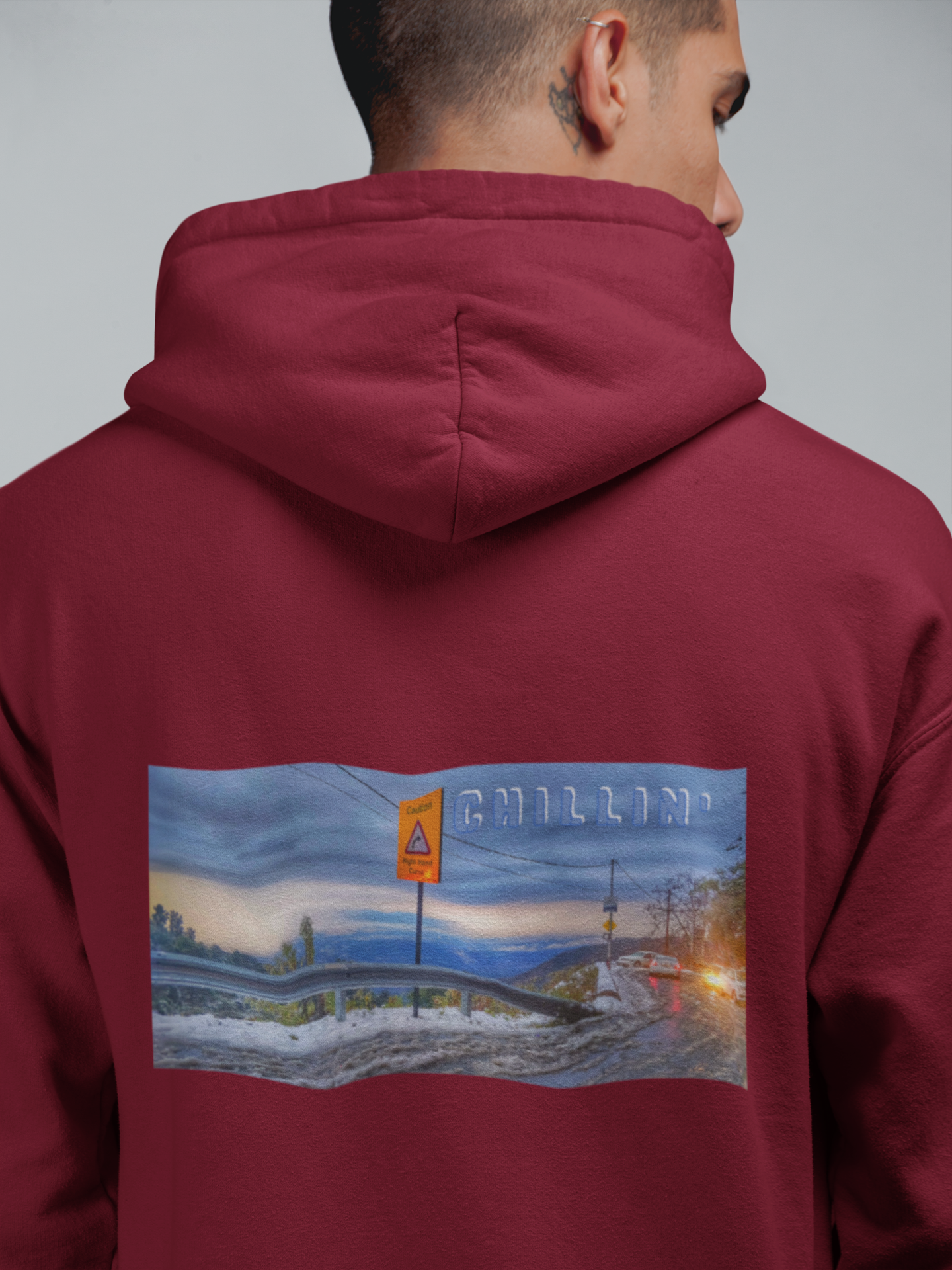 Chilling Back Print Unisex Hoodie