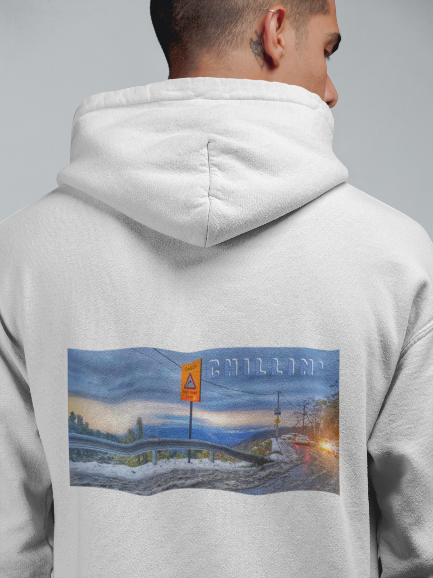 Chilling Back Print Unisex Hoodie