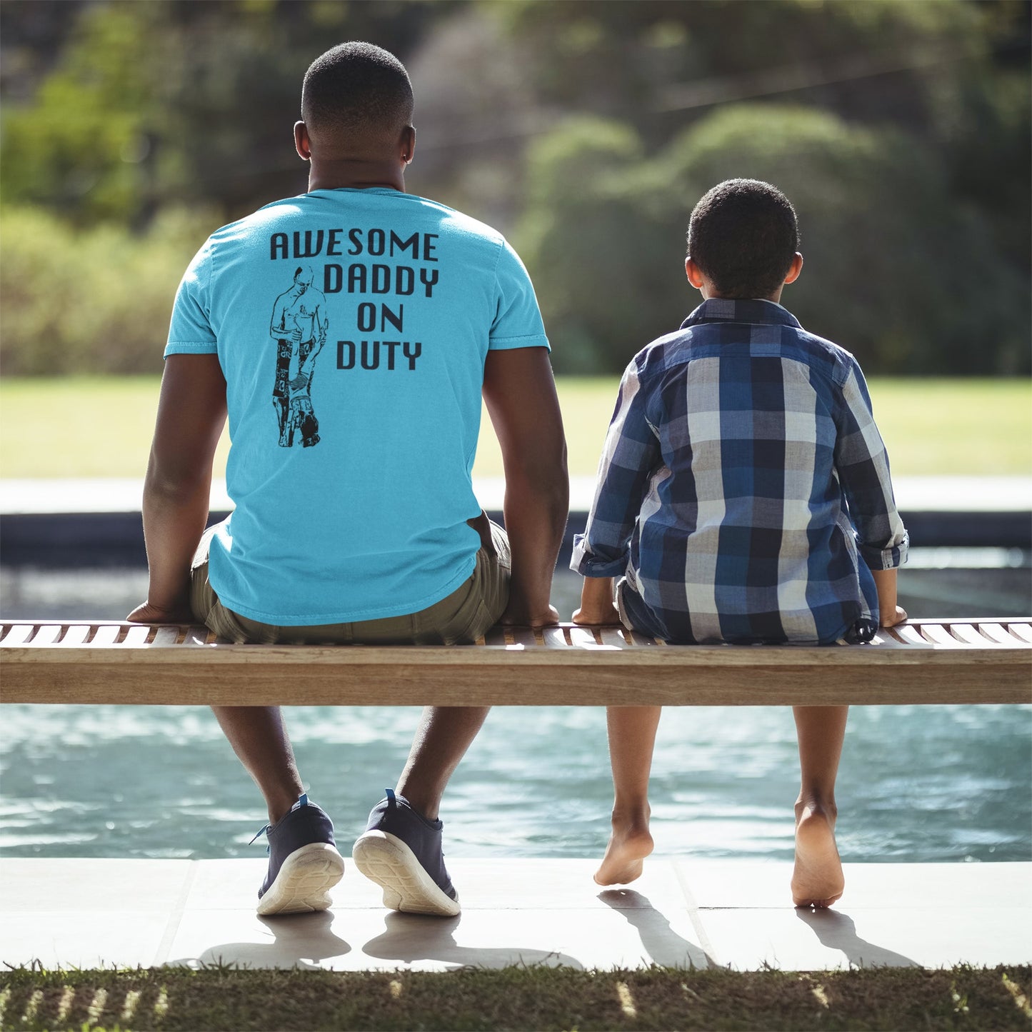 Awesome Daddy On Duty Back Print Summer T-shirt for Men