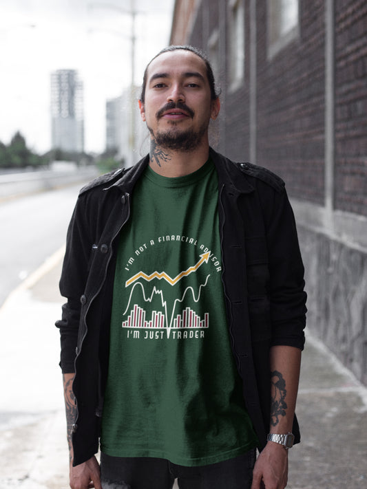 „I Am Just A Trader“-Sommer-T-Shirt mit weißem Aufdruck für Herren