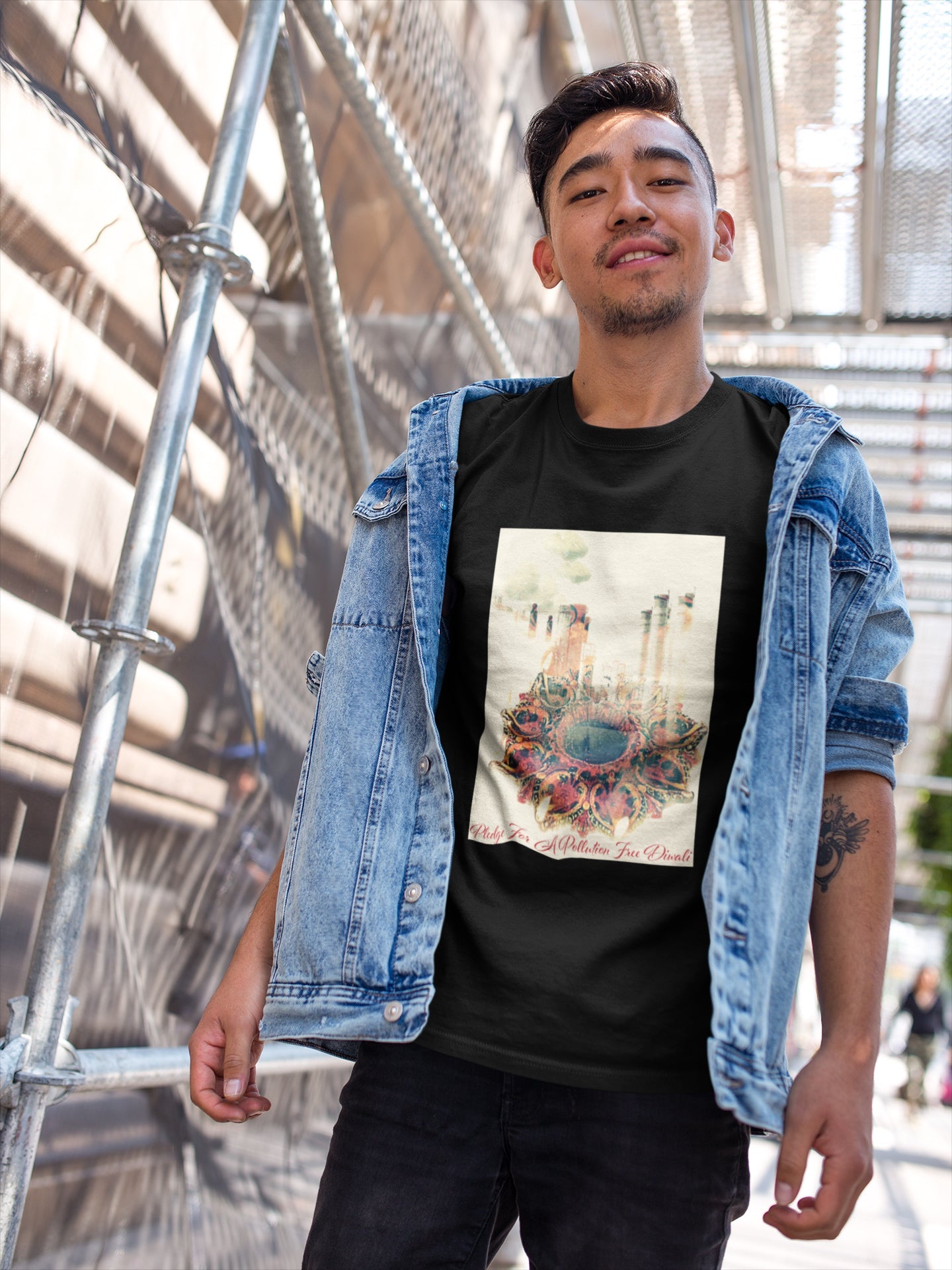 Umweltfreundliches Diwali-Sommer-T-Shirt für Männer