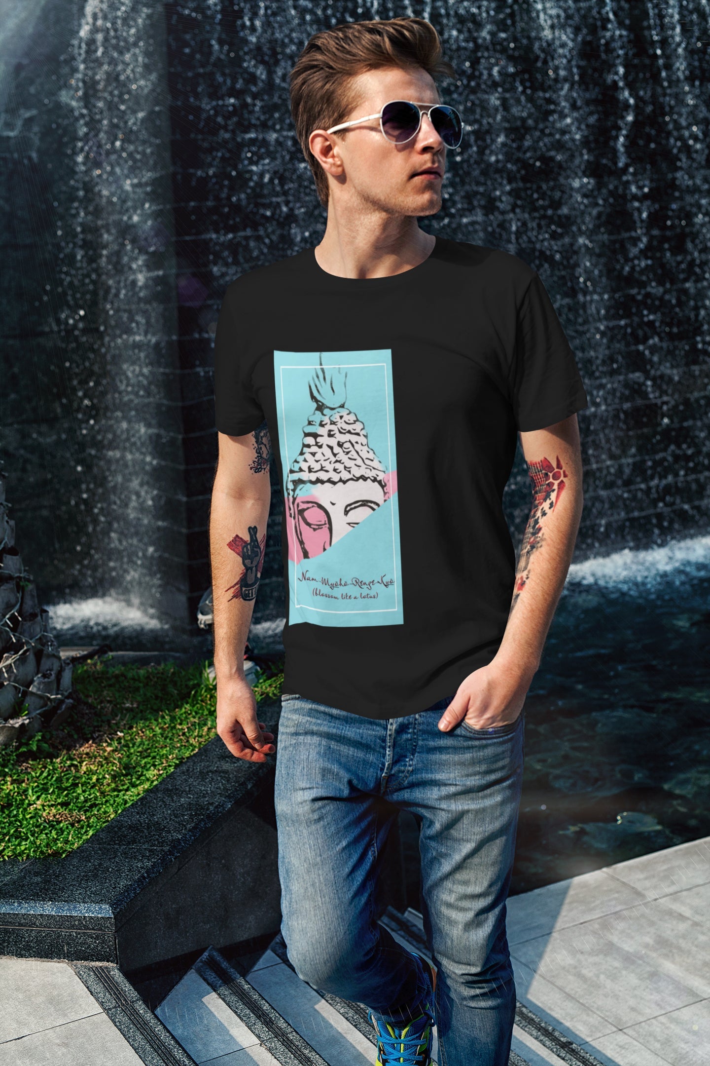 Lotus Blossom Summer T-shirt for Men