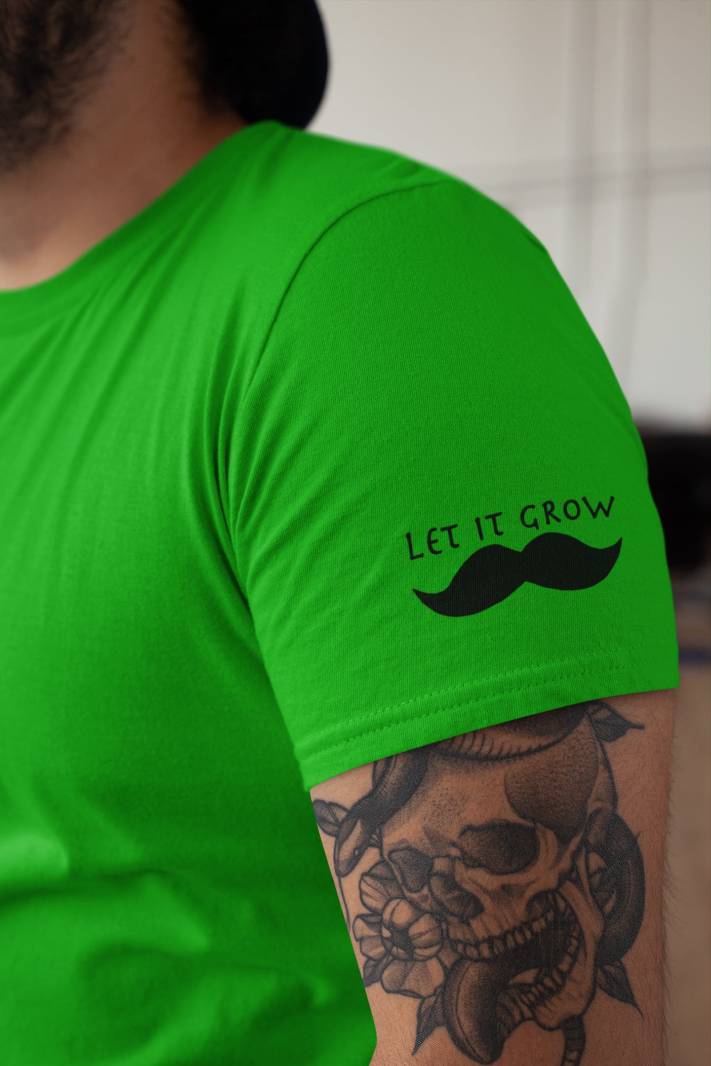 „Let It Grow“-Sommer-T-Shirt mit Aufdruck auf dem linken Ärmel für Herren