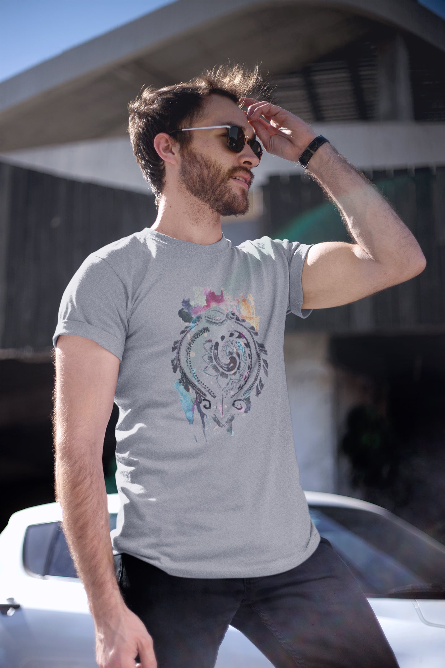 Diya Color Bleed Sommer-T-Shirt für Herren